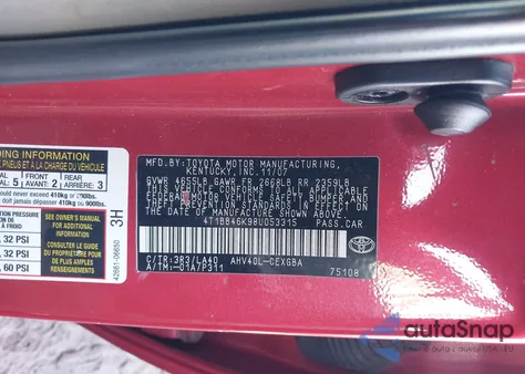 2008 Toyota Camry Hybrid from USA, damaged, VIN 4T1BB46K98U053315